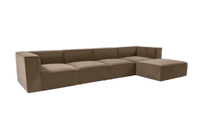 Atelier Del Sofa Sora Sofá Esquinero con Pouf - Marrón Atelier Del Sofa Sora Sofá Esquinero con Pouf - Marrón